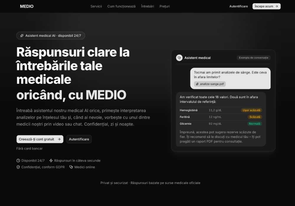 Vând Afacere la cheie Online - Platformă SaaS medicală white-label cu AI
