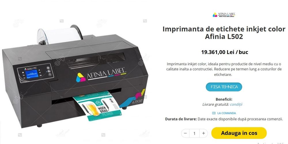 Imprimanta etichete color AFINIA noua, factura pe firma