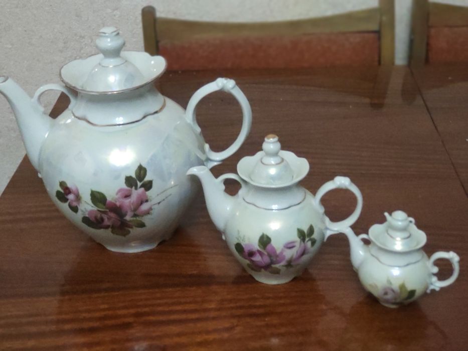 Набор чайный фарфор, 3 чайника