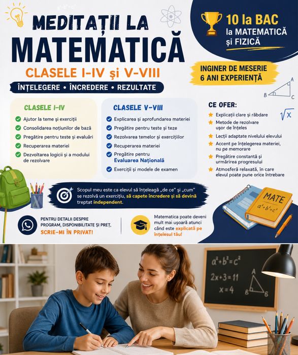 Meditații la Matematică – Clasele I-VIII | Teme, Teste, Evaluare Națională