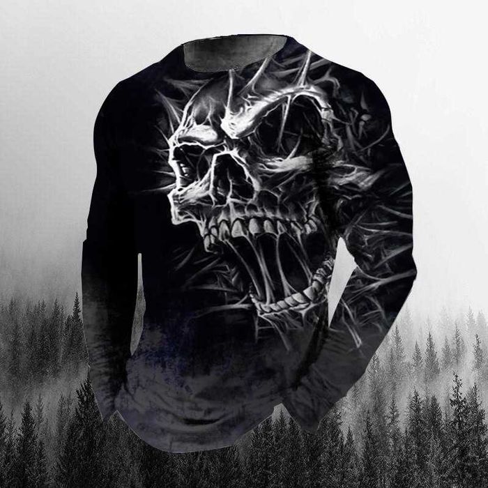 Лонгслив – футболка мужская с принтом из микрофибры