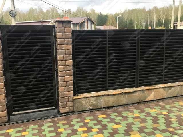 Забор жалюзи металлический