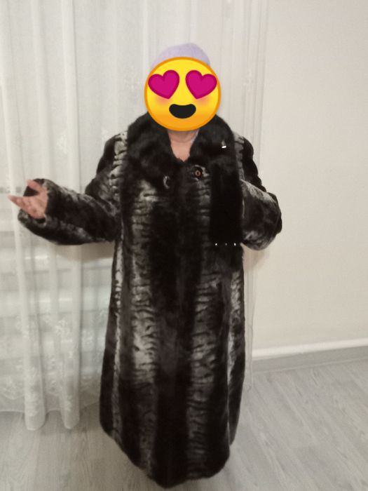 Шуба мутоновая, серая