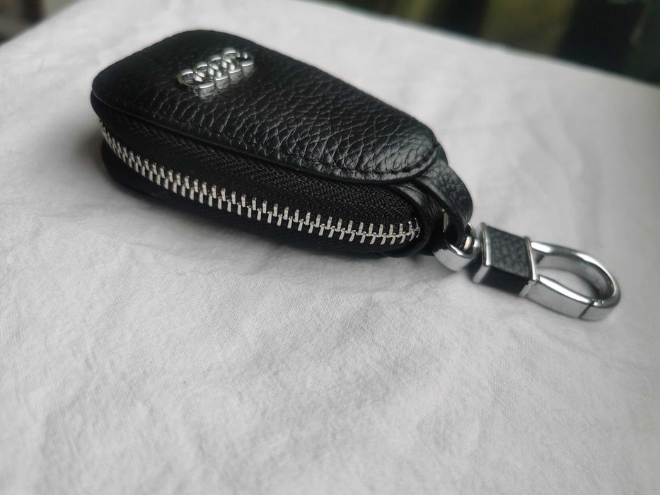 Husa noua neagra din piele pentru telecomanda cheie auto Audi