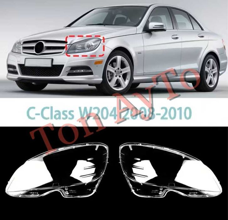 Капаци Фарове W204 Мерцедес Mercedes C-Class 2008-2010 Стъкла Фарове Капаци