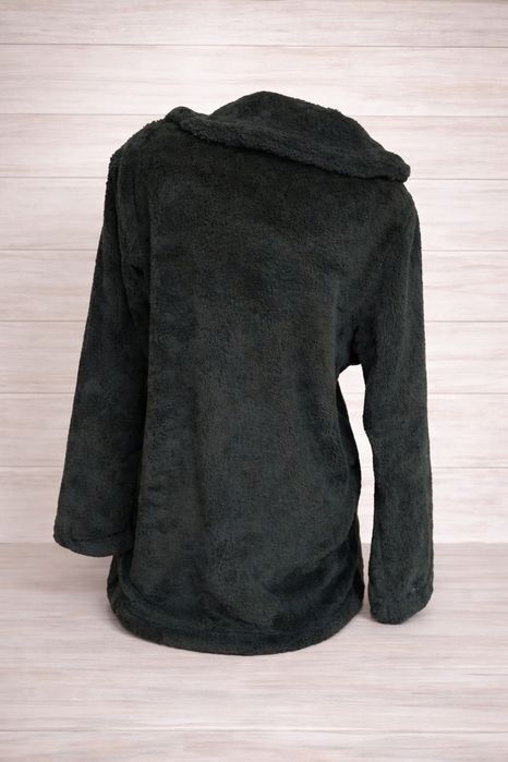 Jachetă damă neagră plușată, călduroasă