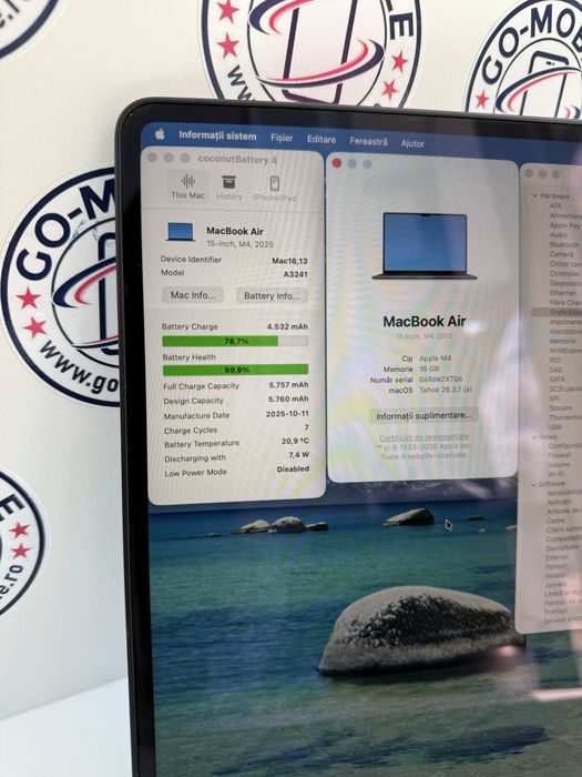 Macbook Air 15 - 16GB/512GB - M4 - CA NOU - Garantie