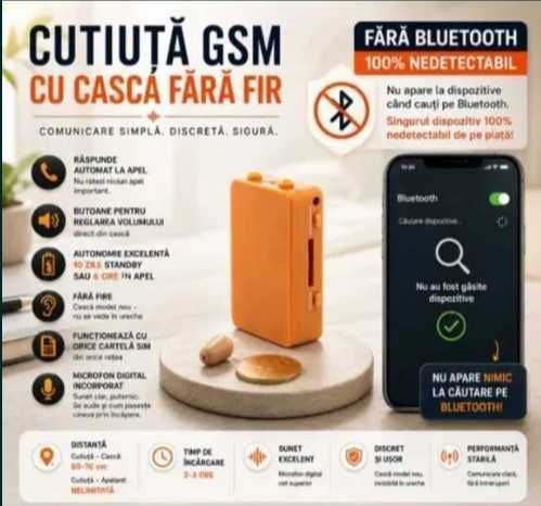 Cutiuta GSM cu Microcasca Japoneza - Casca de copiat - Casti de copiat