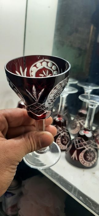 Pahare cristal rubin rosu