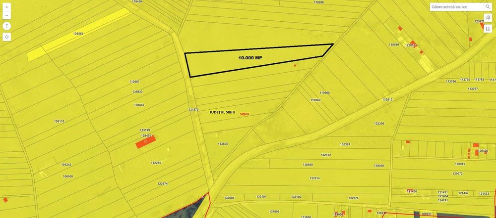 Vand teren extravilan 10.000 mp situat pe UAT Sibiu / zona Dealul Daii