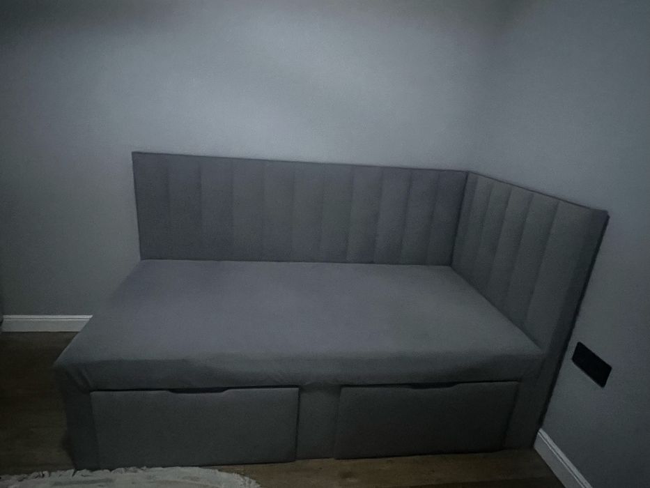 Кровать детская серая