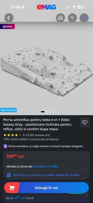 Perna anti-reflux 1-6 luni