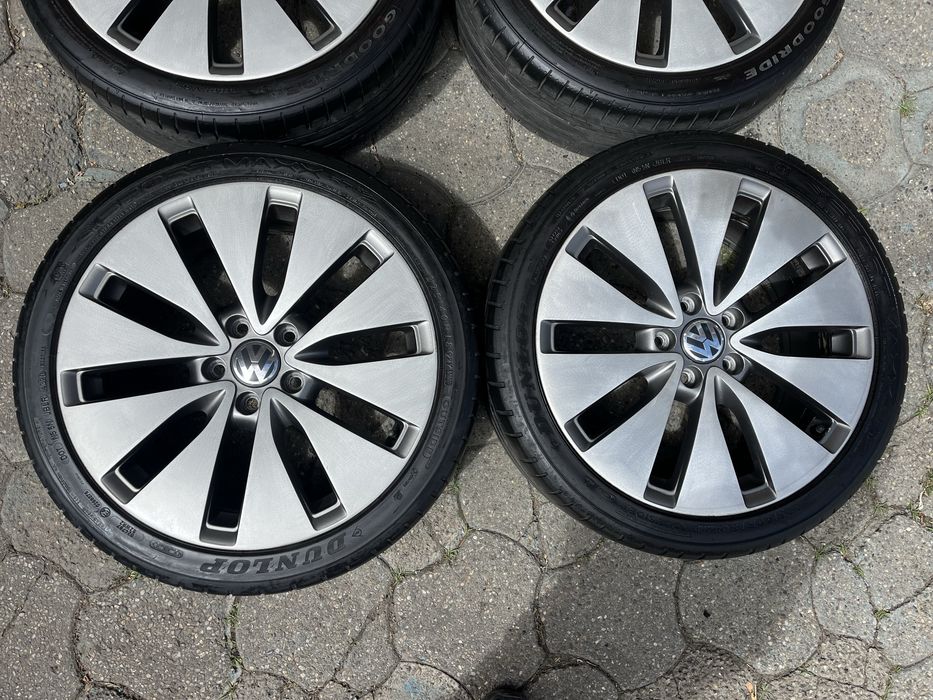 Jante aliaj 5x112mm, anvelope vara 225/40 R18, VW Golf 5/6/7/8, Touran, Eos, Jetta
