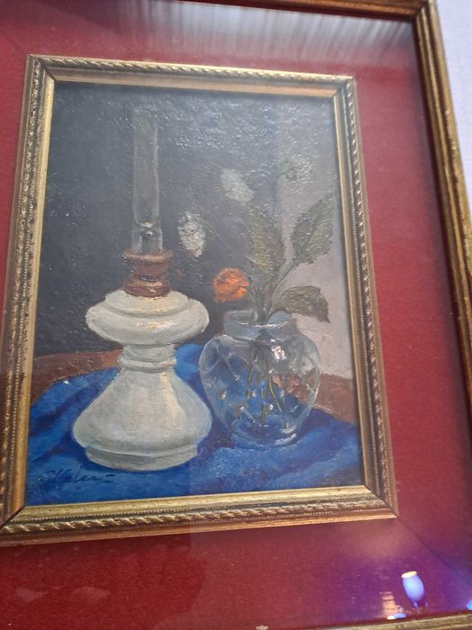 tablou vechi pictura 43/36 cm semnat