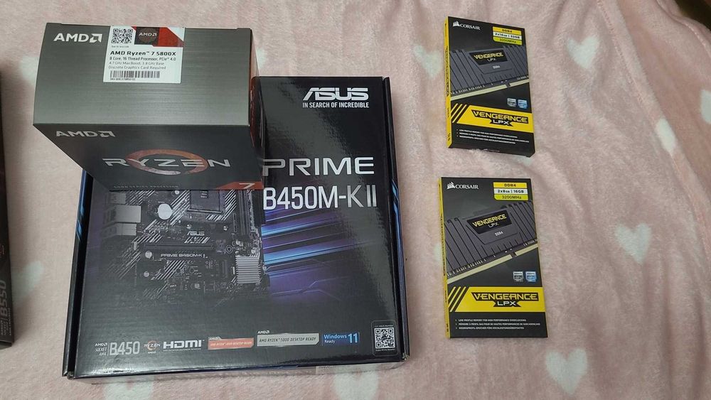 Kit Gaming Ryzen 7 5800X + ASUS B450M-K II -nou , posibilitate upgrade memorii