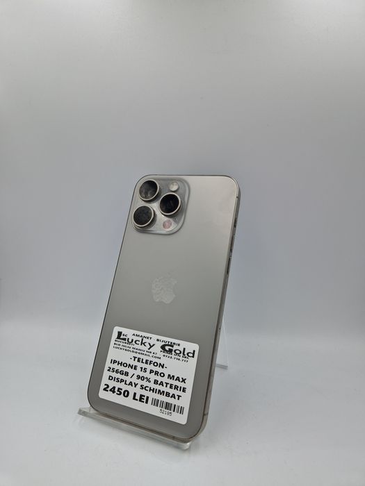 OFERTA iPhone 15 Pro Max 256GB  DisplaySchimbat 90% Bat Pret Fix#52185