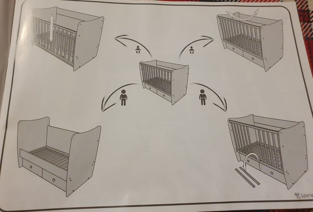 Детско креваче - Lorelli New Matrix /бяло с дървесен мотив/