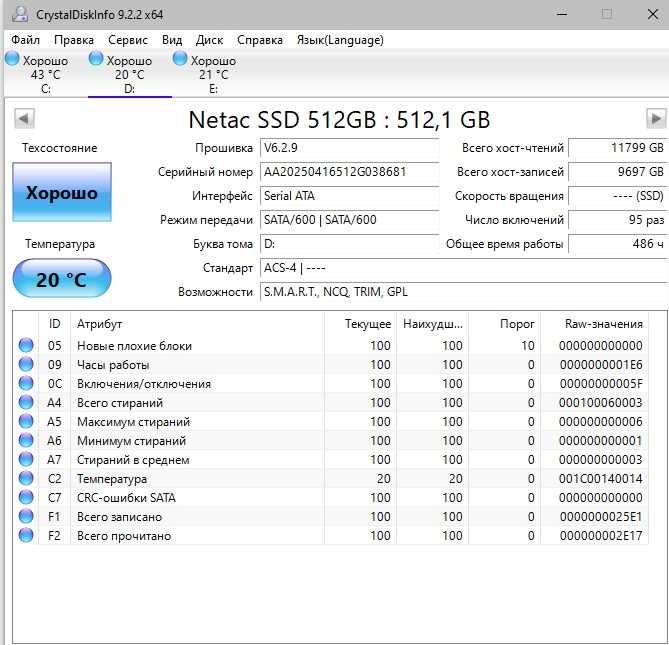 Диск ssd netac 512gb