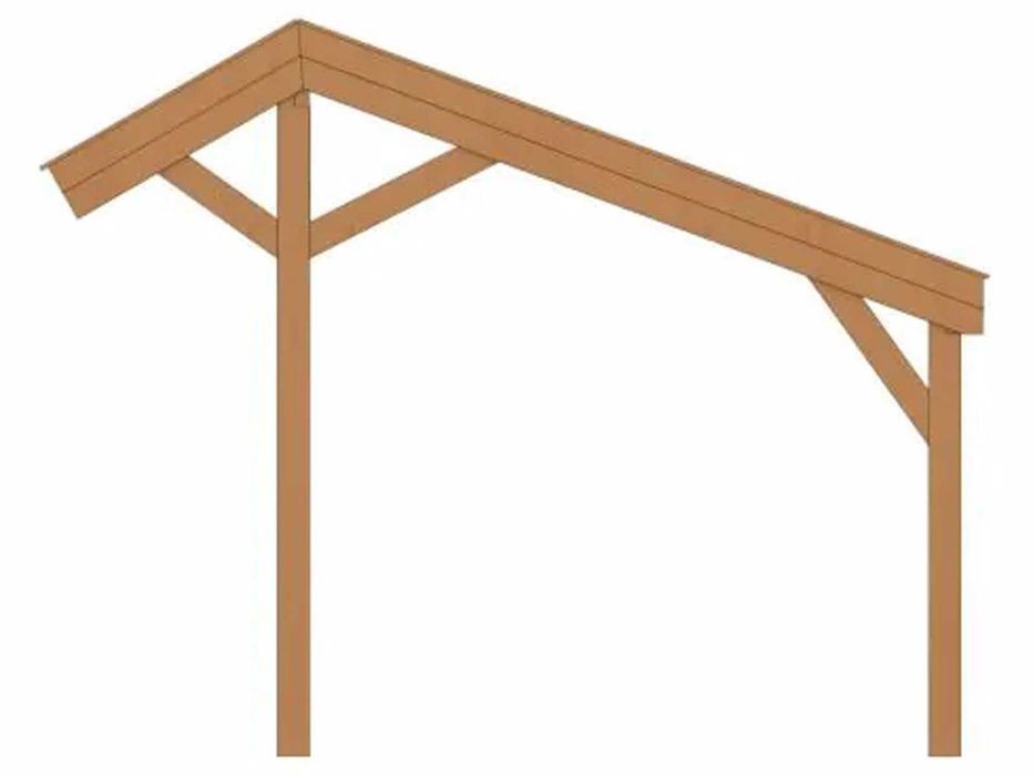 Structură șură / terasa lemn masiv 7,5x4,3 m, înălțime 320 cm – nou