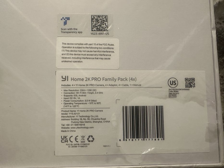 Камеры видео-наблюдения YI Home (Xiaomi) 2K Pro 4 шт.