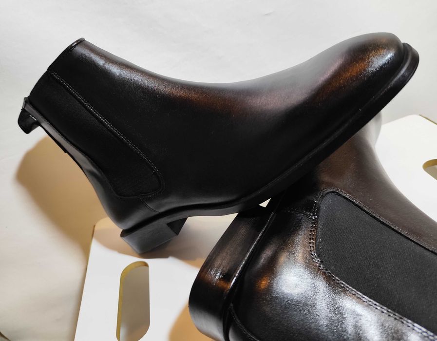 Ghete chelsea 43 plain toe ZARA NOI piele naturala moale negru