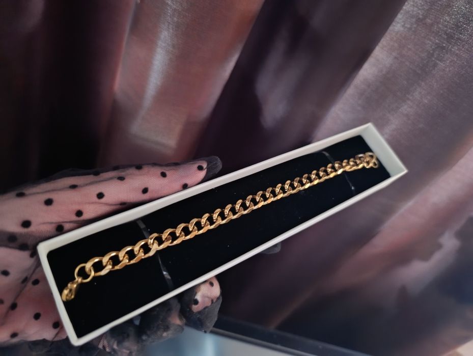 Мужской браслет и перстень -кольцо в золотом цвете