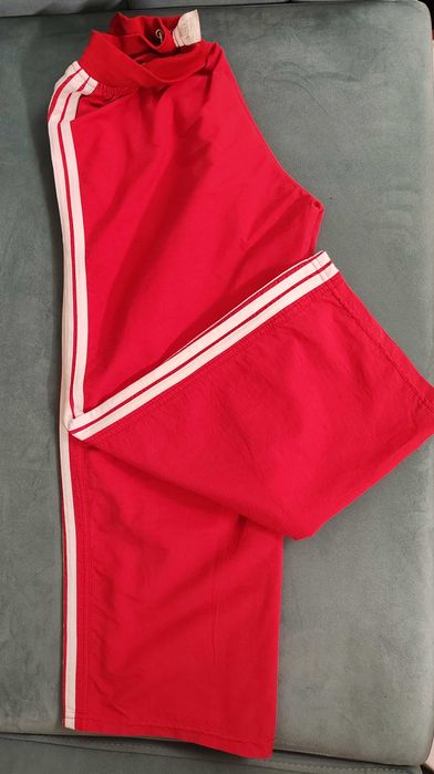 Pantaloni trening roșii Better Scarlet- wide leg/loose fit - Adidas - Mărimea 40