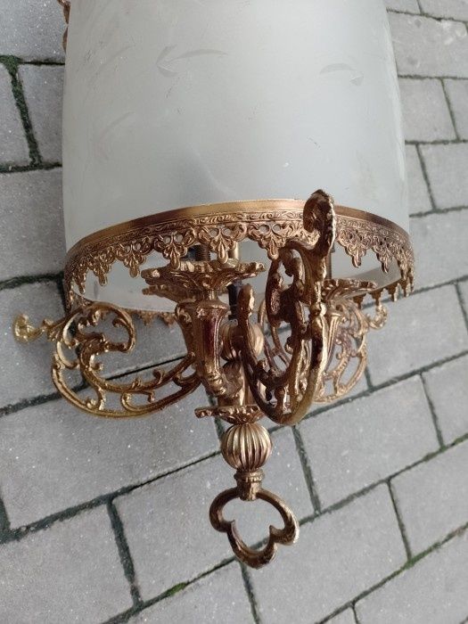 Lampadar in stilul francez Empire din bronz masiv și sticla lucr