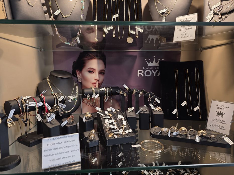 ROYAL: Bijuterii AUR 14K Bratara, Lant, Inel Colier/Bijuterie 585 dama 14k 18k