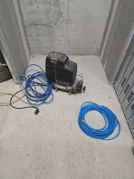 Компресор OSL 1.5 kW, 8 bar, 6 л + нов маркуч 25 м