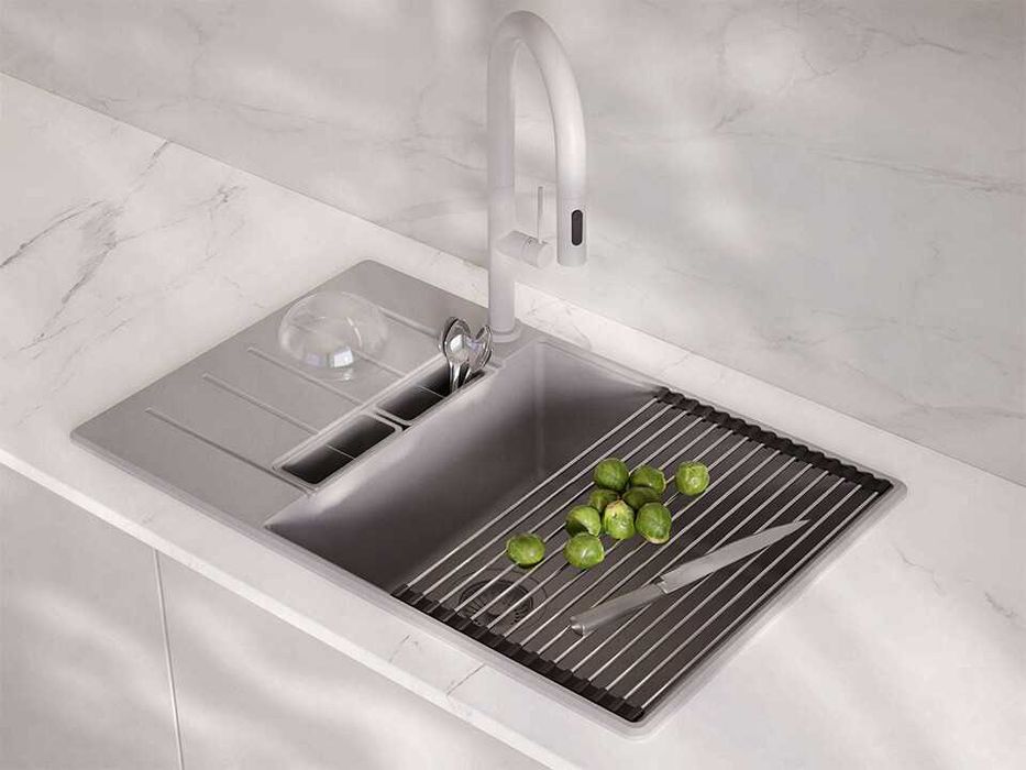 Сива кухненска мивка от гранит Копенхаген 780x500 SmartSpace Top 60