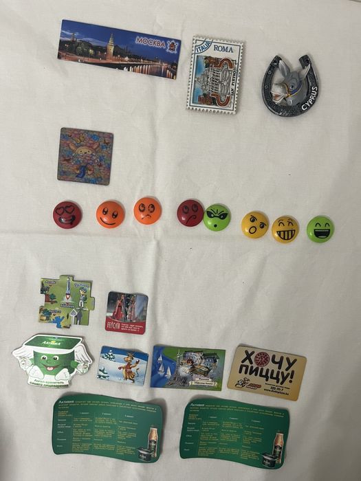 Магниты - Москва, Рим, Кипр, смайлики и т.д.