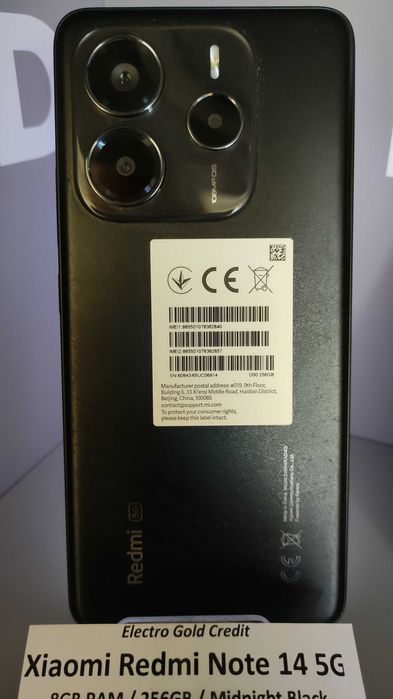 Xiaomi Redmi Note 14 5G 8GB RAM/256GB/Midnight Black ID1077-AG2