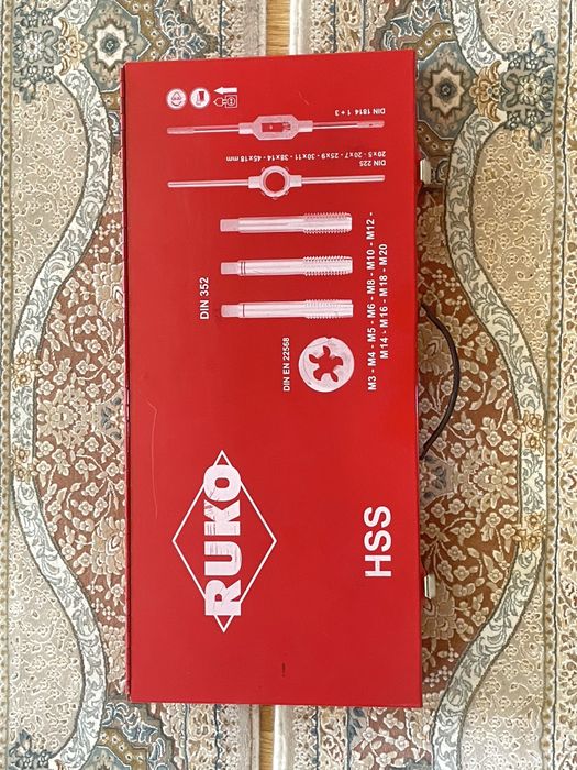 Set profesional tarozi și filiere RUKO HSS - Gamă completă M3-M20, în cutie metalică