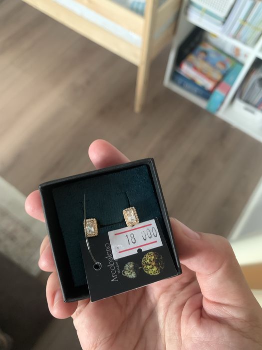 Серьги серебро с позолотой