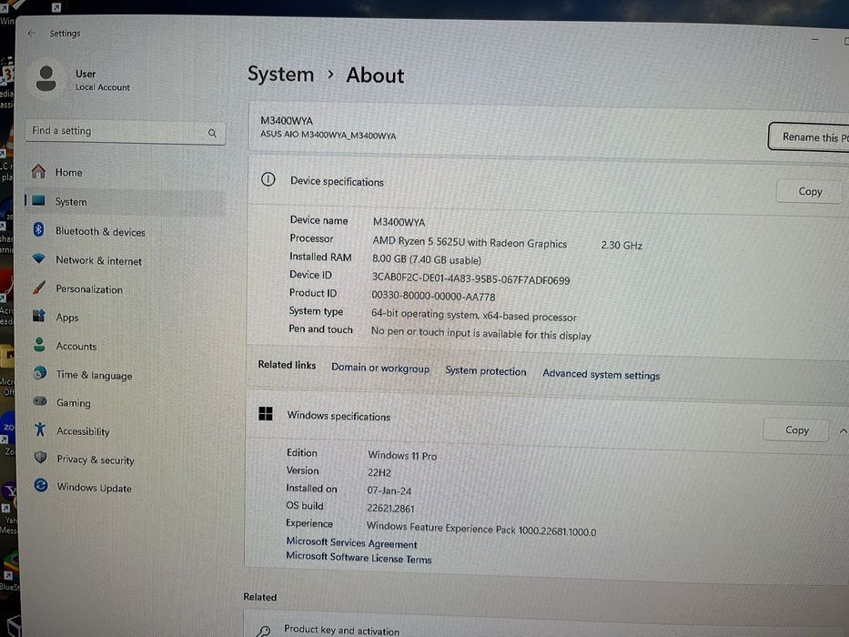 ASUS All in One M3400WYA