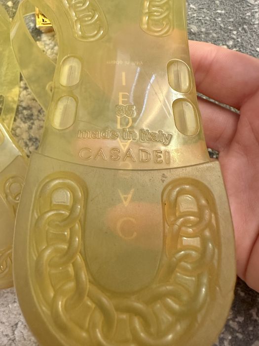 Оригинални чехли с камъни Casadei Jelly, 35