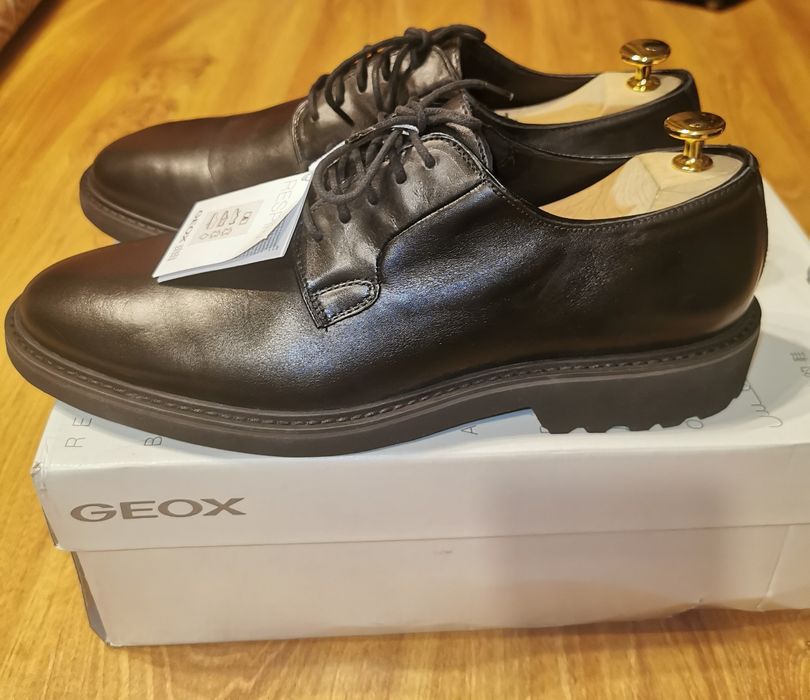 Pantofi Geox Cannaregio,noi,piele,calapod lat, tehn. Respira, mar. 44