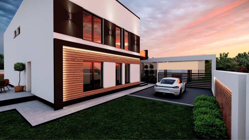 Casa cu incazlire in pardoseala - vedere panoramica