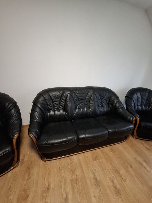 Set canapea și fotolii piele naturala