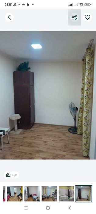 Продается. 1 сот. 3 комнаты паркентский.  50500 уе