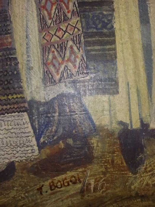 Tablou Teodor Bogoi : pictura pe lemn "Fete ȋn zi de sarbatoare"