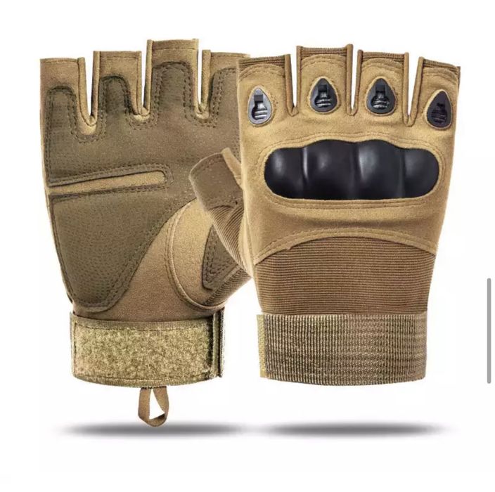Тактически ръкавици без пръсти с предпазни протектори стрелба airsoft