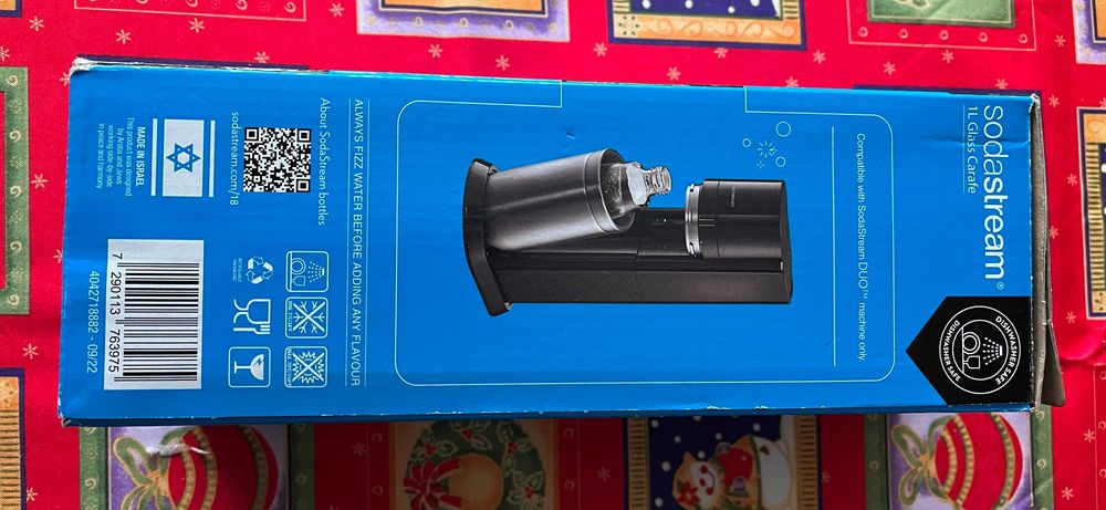 Carafa carbonatare, din sticla, pentru aparat SodaStream Duo, 1L