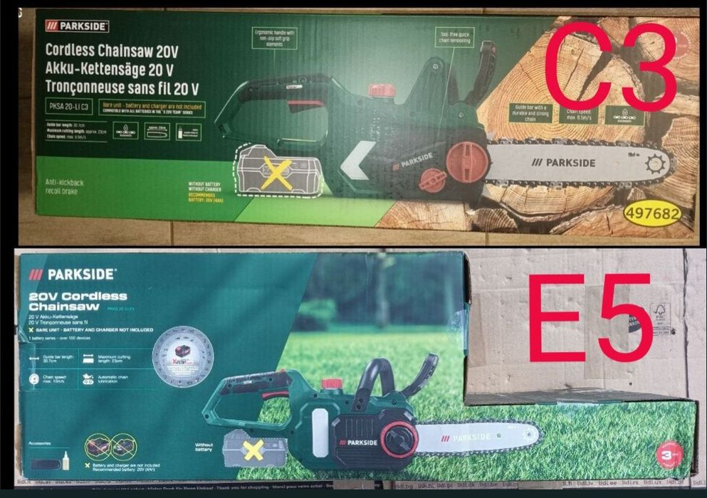 Parkside drujba C3 E5 pe baterie 20V 2A 4A 8A incatcator lant rezerva