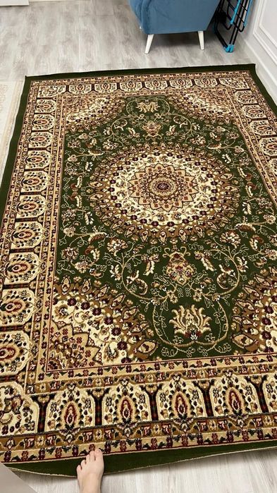 Тёмно зелёный/белый  Ковёр