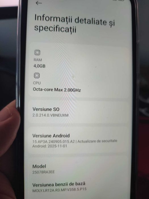 redmi 15C  256GB , 4GB , octa core 2000GHZ , 6000mAh