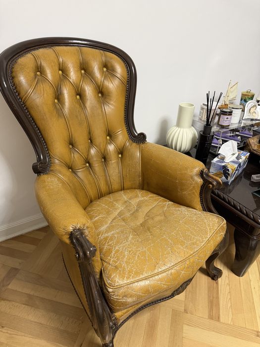 2 Fotolii Chesterfield originale - peste 100 ani - raritate - 3500 ron