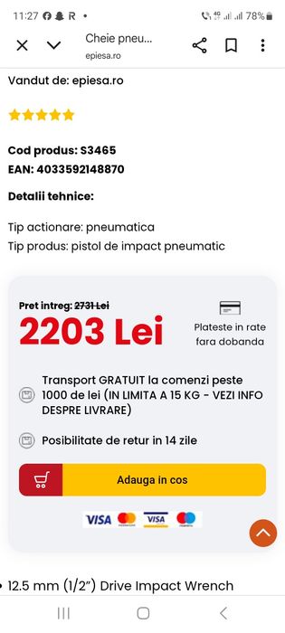 Cheie pneumatica de impact SW Stahl S-3465