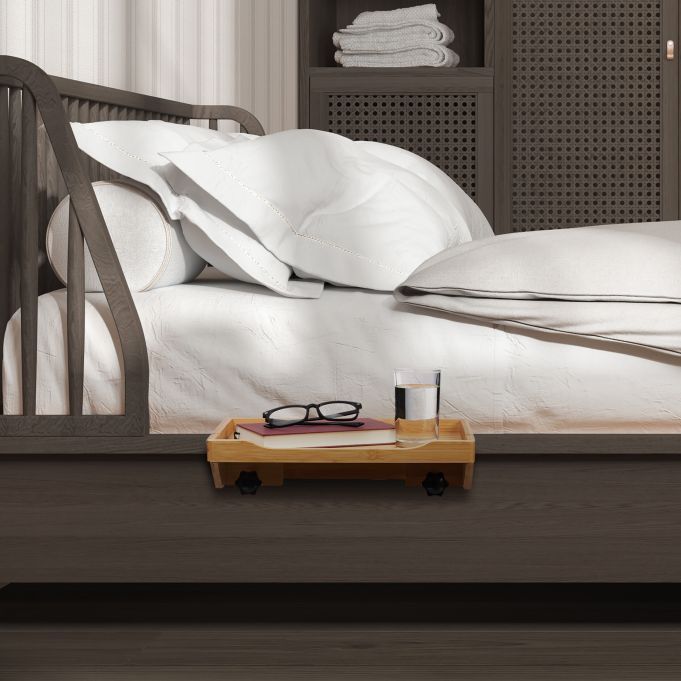 Висящо нощно шкафче/рафт от бамбук, площ на рафта 33,5 x 23 см